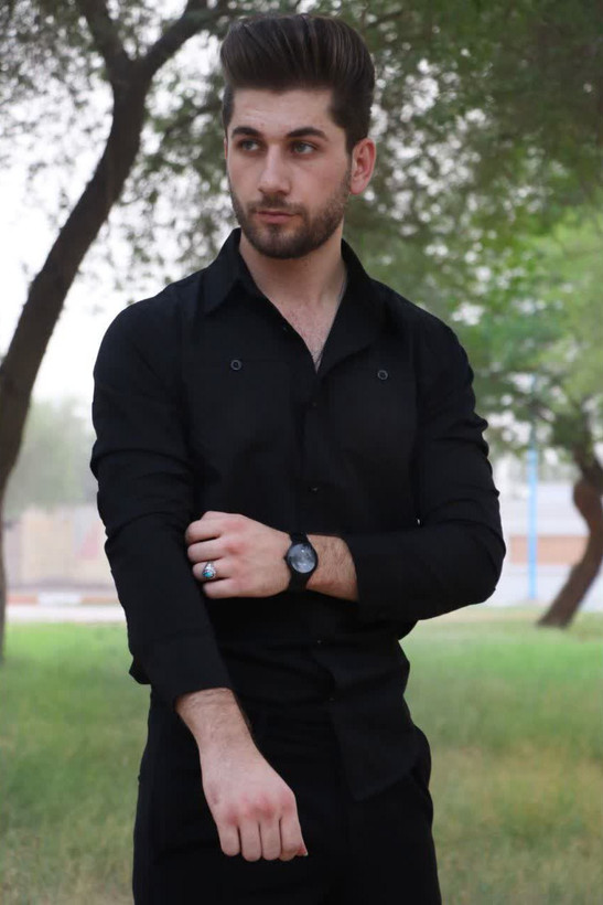 پیراهن مردانه مشکی دو جیب